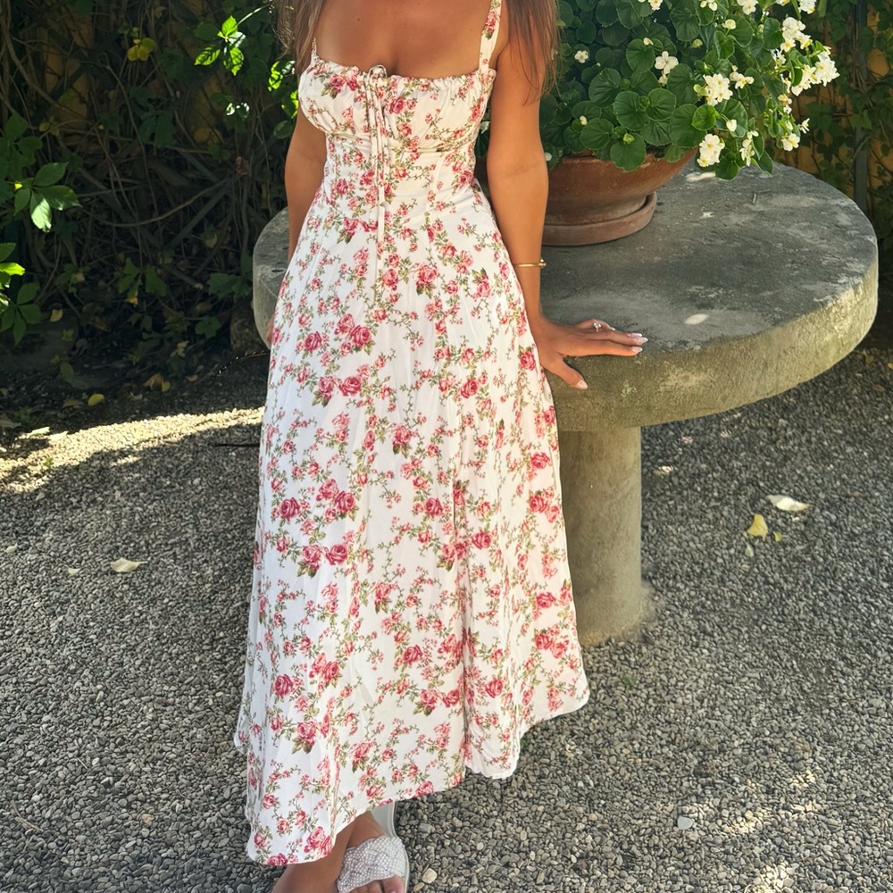 Floral midi milkmaid Dress